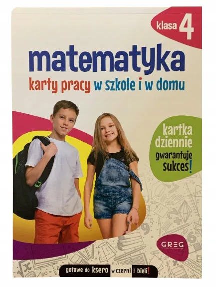 Okładka: Matematyka klasa 4 ĆWICZENIA ZADANIA karty pracy na sprawdziany