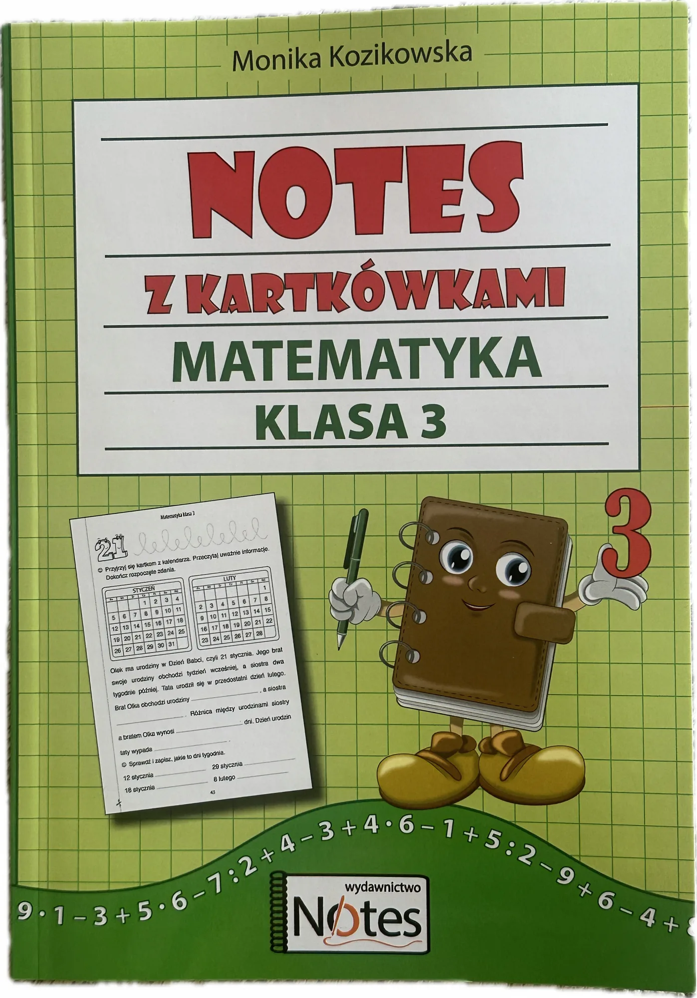 Okładka: Matematyka klasa 3 kartkówki Notes z kartkówkami ćwiczenia zadania